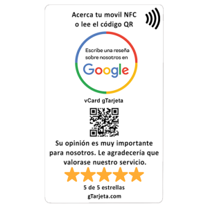 TARJETA NFC RESEÑAS GOOGLE